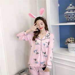 Home Clothing Yuzhenli Autumn Women Cotton Pyjamas Sets Long Sleeve Sleepwear Set Two-pieces Breathable Pyjamas Homewear Female Nightwear