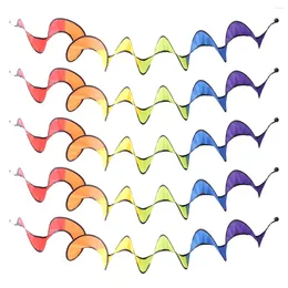 Decorative Figurines 5 Pcs Outdoor Decoration Rainbow Curly Spinner Decorate Wind Hanging Spiral