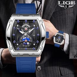 Wristwatches LIGE Fashion Luxury Watch For Men Casual Sport Silicone Strap Business Quartz Man Clocks Military Waterproof Luminous