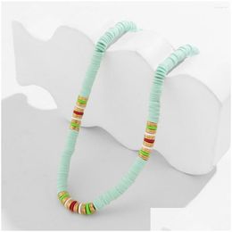 Chains 2023 Trendy Summer Beach Hawaii White Surfer Necklace Women Ethnic Soft Polymer Beaded For Jewellery Xr-71 Drop Delivery Necklace Dhxc7