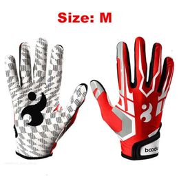 Sports Gloves Boodun 1 Pair of Football Gloves All Finger Anti Slip Gel Baseball American Football Gloves Outdoor Sports Gloves 689