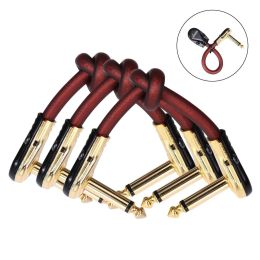 Cables 3/6PCS Guitar Patch Cables Right Angle 1/4 Guitar Cable for Guitar Effe