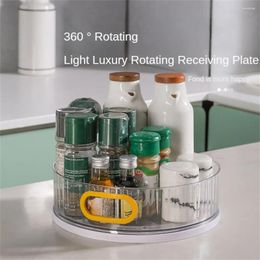 Kitchen Storage Light Luxury Seasoning Tray Rotary Receiving Plate Transparent Rack Box