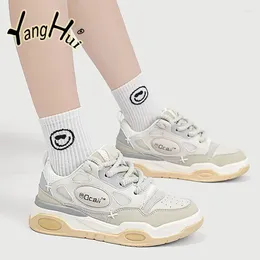 Casual Shoes 2024 Women Sneakers All-match Letter Design Korean Style Spring Autumn Couple Platform Sports Wear-resistant