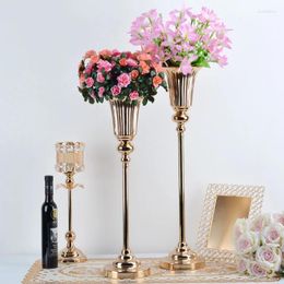 Vases Minimalist Tabletop Flower Vase Home Decor Wedding Party Centerpiece Flowers Rack Event Floor Road Lead Stand 10pcs/ Lot