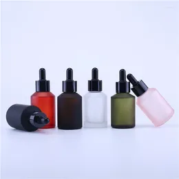 Storage Bottles 100 X Cosmetic Packaging Custom 60cc Essential Oil Bottle 60ml Matte Black Slant Shoulder Glass Dropper