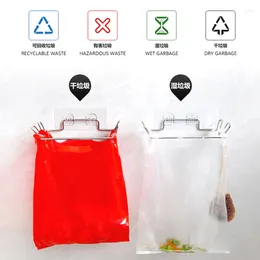 Kitchen Storage Stainless Steel Garbage Rack Household Bag Holder Hanger Punch-free