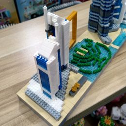 Architectural series Dubai Skyline Building Block Models Creative Decorations Puzzle assembly Micro Mini Bricks Toys For Gift