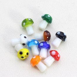 Party Decoration 60pcs Glass Mushroom Beads Multicolor Loose DIY Handmade Bracelet Jewellery Accessories