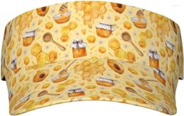 Ball Caps Sport Sun Visor Hat Honey Honeycomb Bee Empty Top Cap For Baseball Gym