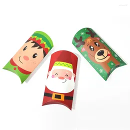 Gift Wrap 24Pcs Merry Christmas Paper Pillow Candy Box DIY Creative Santa Claus Favor Elk Packaging Bag Year