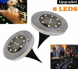 Solar Powered Ground Light 8 LEDs Waterproof Garden Pathway Deck Landscape Lighting for Home Yard Driveway Lawn Road3269940