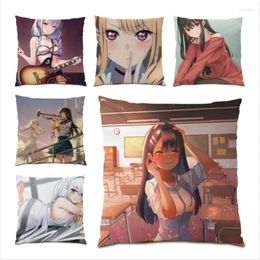 Pillow Cases Office Sofas For Living Room Decoration Modern Art S Cover Japanese Animation Home Decor Simple Velvet E0889