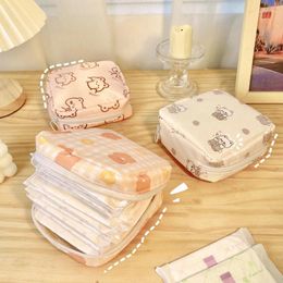 Storage Bags Towel Bag Girl Student Cute Sanitary Makeup Napkin Menstrual Large Capacity Pad Zipper Coin Purse