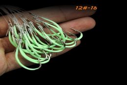 7 Sizes 1218 Luminous Hook With Line High Carbon Steel Barbed Hooks Asian Carp Fishing Gear 60 Pieces Lot WH127957960