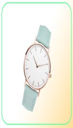 Simple Watch Women Dress Leather Band Analogue Quartz Wristwatch Fashion Ladies Golden Rose Gold Clock Female243Y9983221