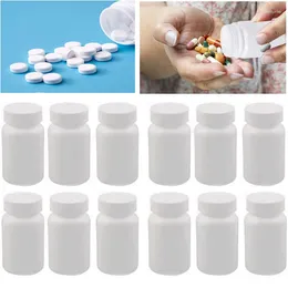 Storage Bottles 5pcs 15-100ml White Plastic Empty Sealed Bottle Portable Tablet Container Solid Powder Liquid Reagent