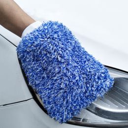 New Soft Glove Maximum Mitt High Density Auto Wash Cloth Ultra Super Absorbancy Car Sponge Plush Glove Microfiber Cleaning Towel