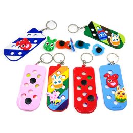 Rings 100pcs Keychain with Holes fit Shoe Charms Clog Storage Soft EVA Key Board Key Ring for Car Keys Decoration Wholesale