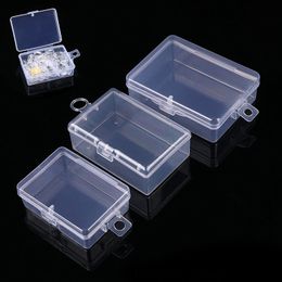 Small Clear Box Paper Clip Storage Case Multifunctional Portable Plastic Box Durable Rectangular Box Desktop Organizer Wholesale
