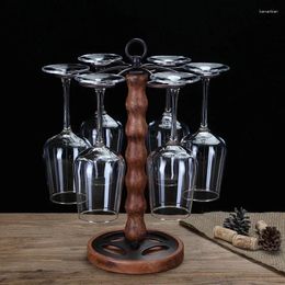 Kitchen Storage Wine Glass Rack Home Bar Cup Holder Wooden Drain Decoration Accessories