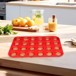 12/24Holes Silicone Muffin Pan Safe Silicone Cupcake Pan BPA Free Nonstick Cupcake Pan Silicone Round Mould for Making Tart Bread