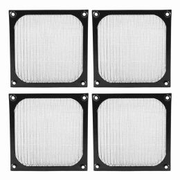 Parts 4Pack 120mm Computer Fan Philtre Grills Stainless Steel Wire Mesh,Aluminum Alloy Ventilation Mesh Dust Philtre Grill,Black