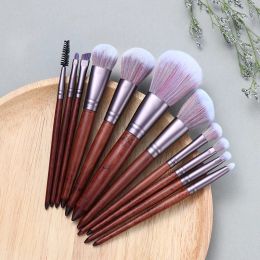 Kits 11pcs Red Wooden Makeup Brushes Set Flame Brush Eye Shadow Foundation Cosmetic Powder Blending Kabuki Make Up brush Tool kit