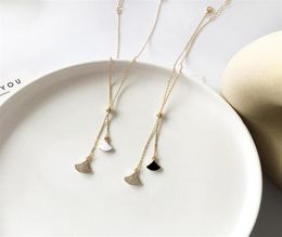 Fashion Necklace Thin Chain With Gingkgo Pendant Necklace Delicate Crystals Choker Necklace For Women Jewellery Party Wedding Gift Y7755642