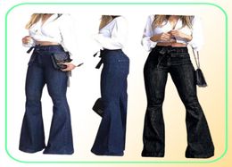 Jeans ad alta vita jeans autunno a autunno pantaloni bagliori solidi bagliori stradini a bagliore largo jeans femminile sexy ladies handlers 4196599