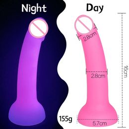 New Luminous Dildo Anal sexy Toys for Women Men Colourful Glowing Penis Large Monster Butt Plug Adult Flirting