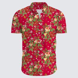 Northeast large flower Pattern New Men'S Shirts Holiday Hawaiian Beach Shirts Tops Casual Oversized Blouse Clothing 2023