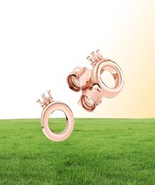 NEW 100% 925 Sterling Silver fit Earrings rose gold star love Ear Studs charm Beads Fit Original DIY Dangler Wholesale factory3956385