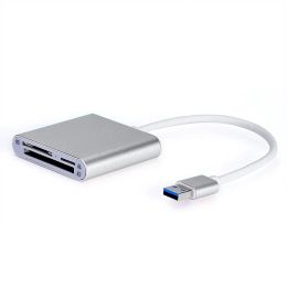 Multi-function 3-in-1 USB 30 Card Reader with High Speed Reading for TF/SD/CF Cards Made of Aluminum Alloy
