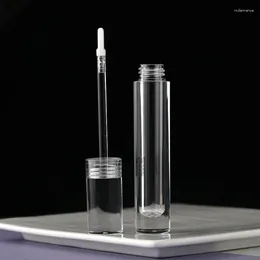 Storage Bottles 10ml Round Lip Gloss Refillable Bottle Highly Clear PETG Lipstick Glaze DIY Cosmetic Plastic Container