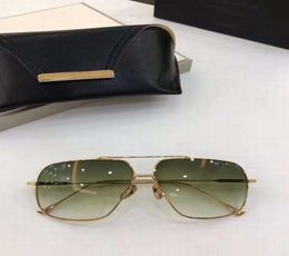 Metal Gold Square Sunglasses 7805 Green Gradient Lenses Sonnenbrille men sunglasses Gafas de sol New with box8598084