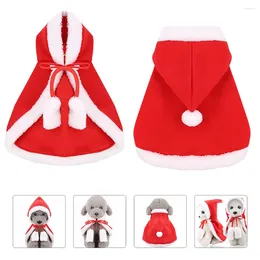 Dog Apparel 1 Pc Christmas Pet Costume Lovely Poncho Puppy Cat Cloak With Red Hat