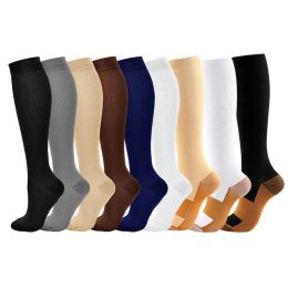 Socks Copper Fiber Compression Stocking Nurse 9 Pairs Nylon Pressure Leg Socks Outdoor Sports Socks Multicolor Sport Running Socks