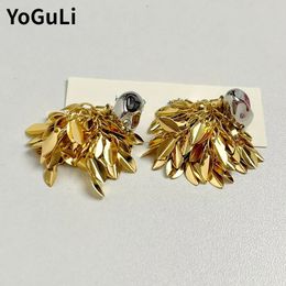 Modern Jewellery Pretty Design Two Tone Gold ColorTassel Silver Plated Stud Earrings For Women Fashion Accessories Selling 240410