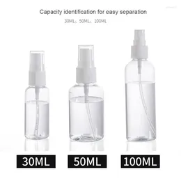 Storage Bottles 1pc Mini Empty Spray Bottle Refillable Transparent Plastic Perfume Atomizer Portable With Lid Travel Accessories