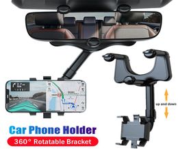 Telephone Car Holder 360 Degree Rotating Stand Rearview Mirror GPS Navigation Auto Phone Support Multifunctional Phone Holder1366796