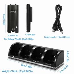 Stands 4 Port Charger Dock Charging Dock Station + Batteries + USB Cable for Remote Controller Gamepad Battery Charger