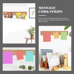 3 Pcs Self-adhesive Cork Strips Photo Wall Batten Message Bulletin Board Frameless