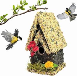 Other Bird Supplies Birdseed Feeder Wooden Covered In Wild Food Squirrel Proof Feeders For Outside Hummingbird