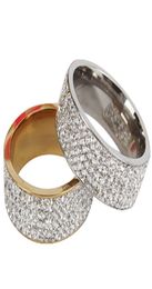 Whole New Fashion Stainless Steel Ring Inlay Full Simulated Diamond Ring 8mm Width Ring For Men Gift 5785573