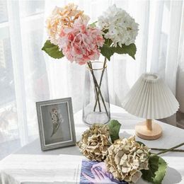 Decorative Flowers Artificial Flower Romantic Simulation Hydrangea DIY Bridal Hand Bouquet Fake Home Decoration Autumn