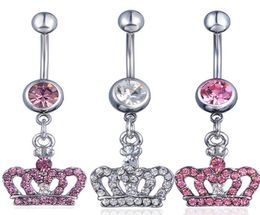 D0370 Crown Belly Navel Button Ring Mix Colors01234564356802