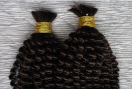 Mongolian kinky curly bulk hair 2 Bundles human hair for braiding bulk no attachment 200G no weft human hair bulk for braiding3626158