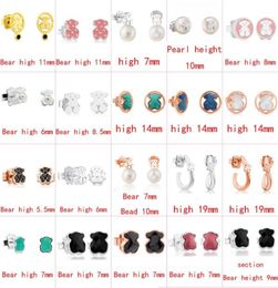 stud 2021 100 925 sterling silver cute bear earrings fashion classic perforated earrings jewelry manufacturer whole76882422554808