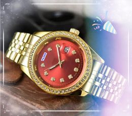 unisex womens mens Quartz Watches day date time three stiches diamonds ring dot japan quartz movement calendar Clock hour calendar wristwatch gifts